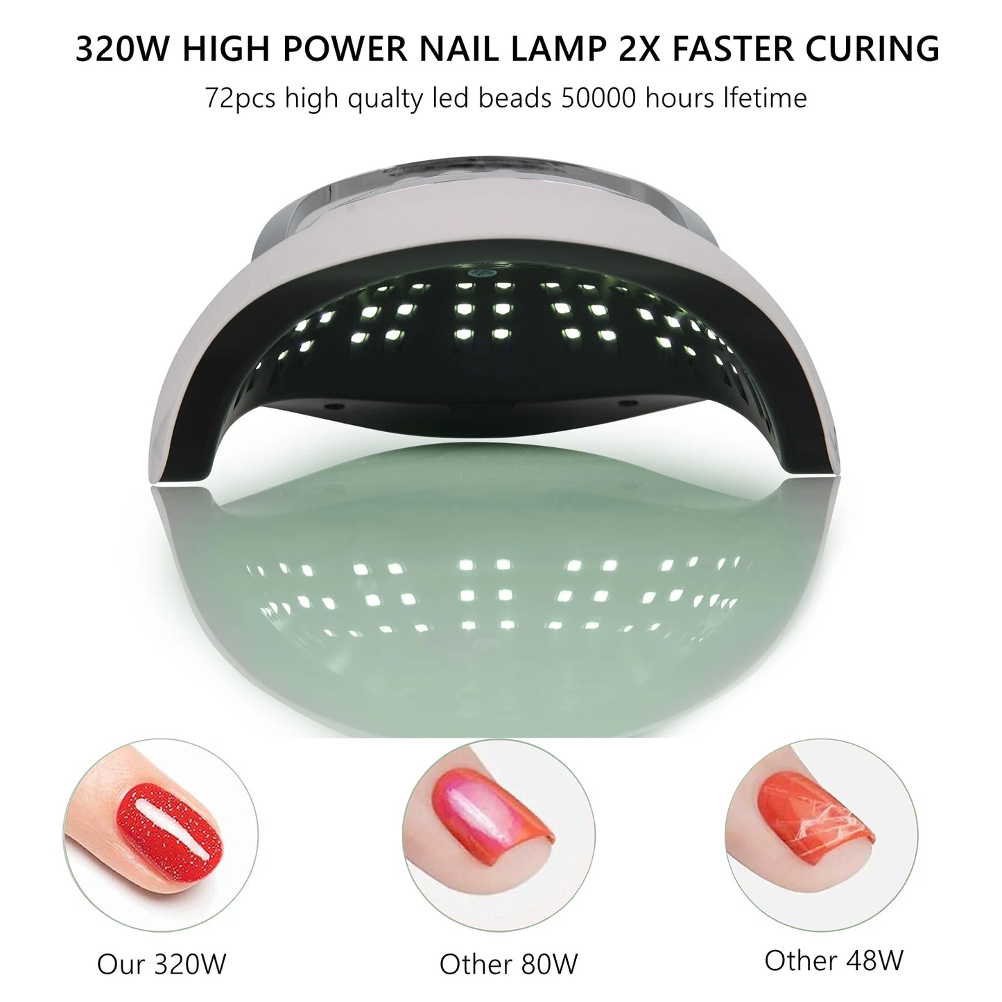 320W SUN X21 Max Nageltrockner – 72 LEDs, LED/UV-Lampe mit LCD-Touchscreen für Gel-Härtung