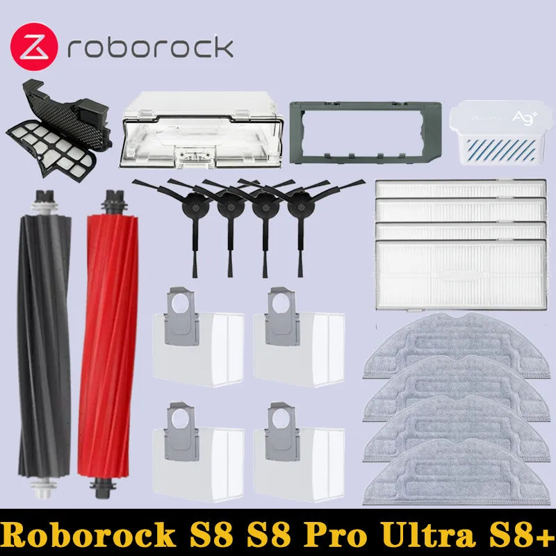 Roborock S8/S8 Pro Ultra Ersatzteile – Hauptbürsten, Wischmopps, HEPA-Filter, Staubbeutel, Zubehör für Roboter-Staubsauger