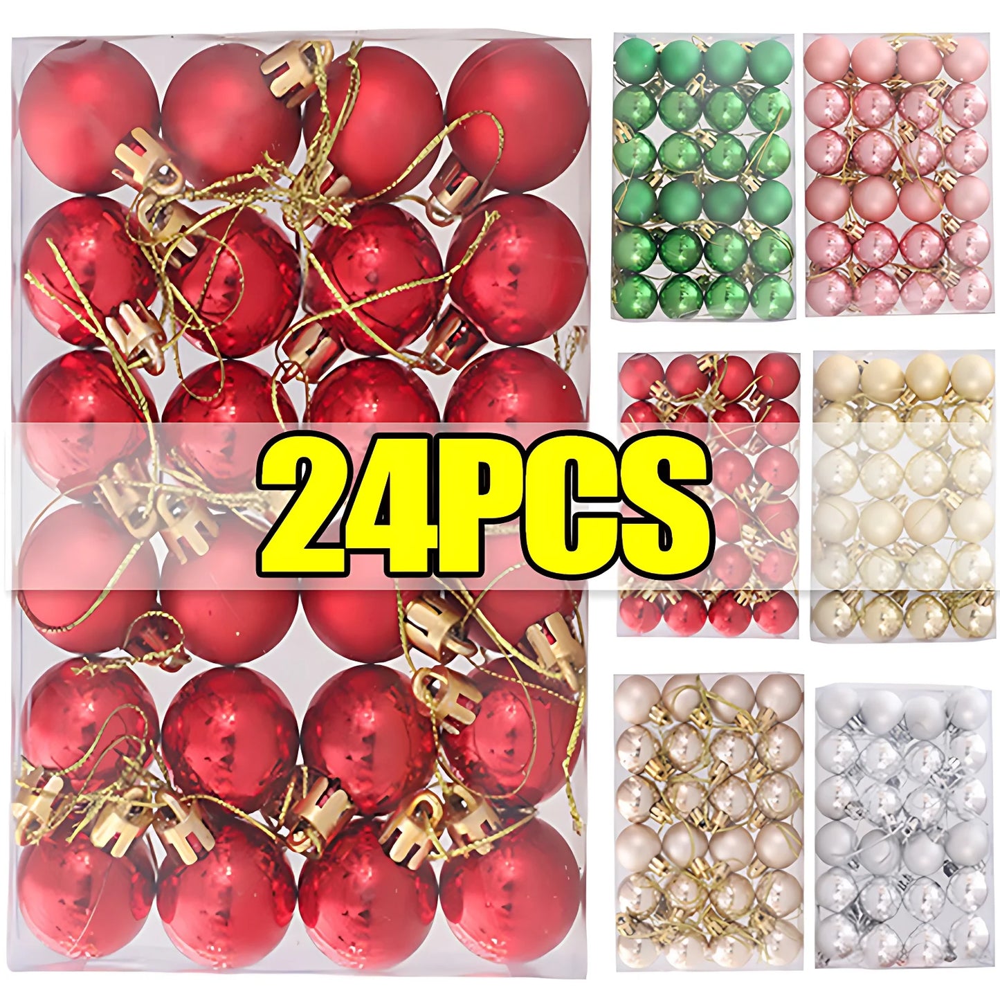 24 teile Kugeln Weihnachts verzierung Weihnachts baum Anhänger hängen Dekoration 3cm Plastik ball Festival Party liefert