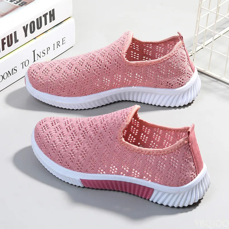 Mode-Mesh-Schuhe für Frauen – atmungsaktive Sportschuhe, weiche Sohle, Casual-Sneakers.