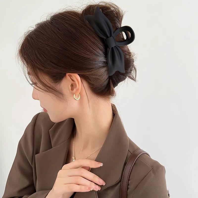 Große Schwarze Haarspange – Mode, französisch, elegant, koreanisches Design, Haar-Klauenclips, Haarnadeln, Haarschmuck für Frauen und Mädchen