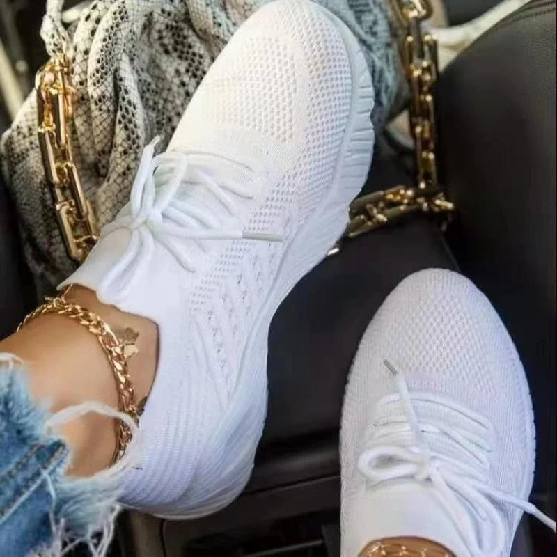 Mesh breathable women casual sneakers, lace up, vulcanized shoes, ladies platform sneakers, women's shoes, plus sizes, zapatos de mujer.