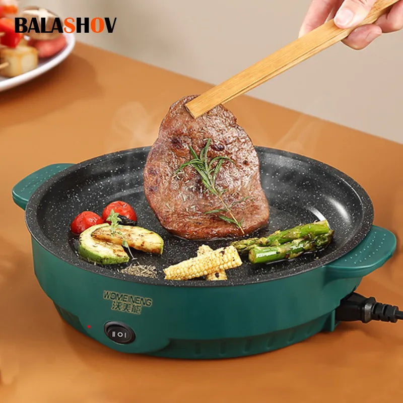 Electric Multi Cooker - 220V Household Pan for Grilling, Roasting, Steak, Fish, Omelette, Non-Stick Cooking Machine