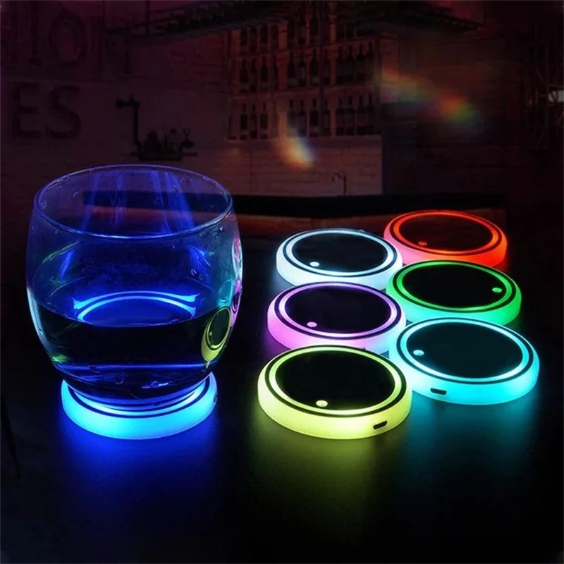 Upgraded Car Coaster - Universally Compatible, with 7 LED Colors and 3 Modes