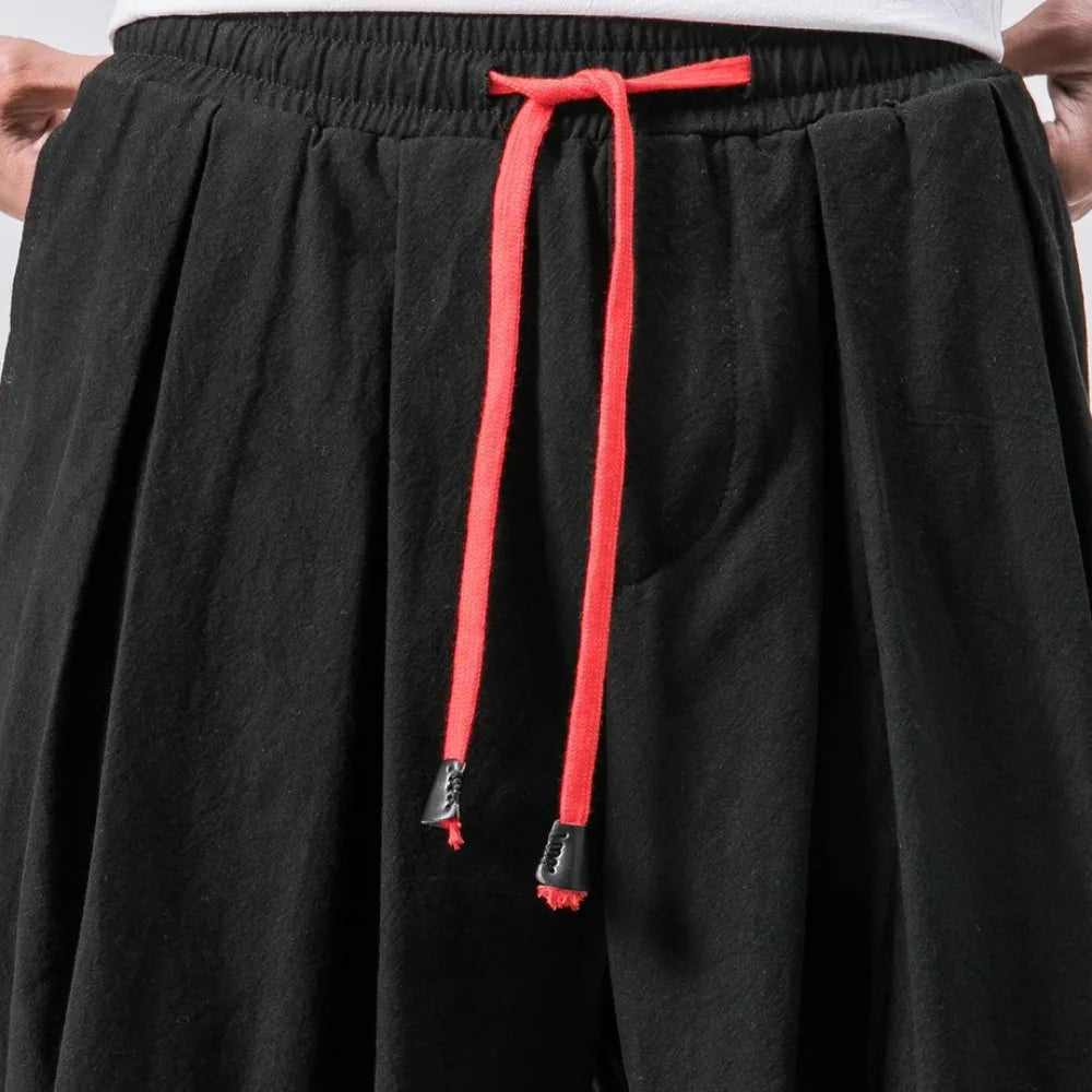 New Oversized Men's Harem Pants - Casual Chinese Style Cotton Linen Sweatpants High Quality Leisure Joggers