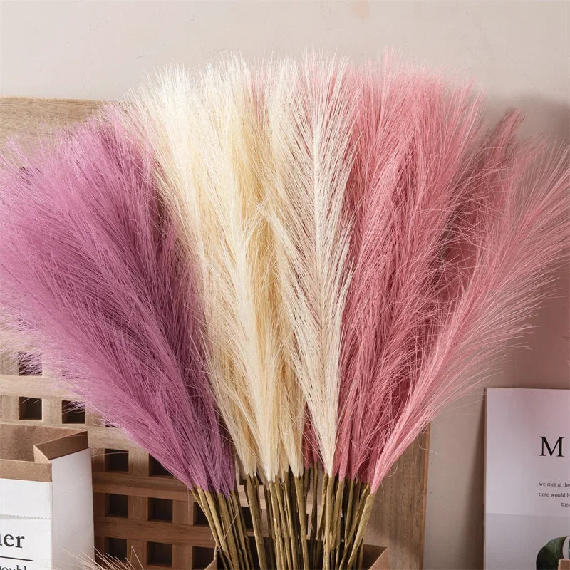 55cm Fluffy Pampas Grass - 5/10/20pcs Boho Decor, Artificial Reed Plants for Wedding, Party and Home Decoration