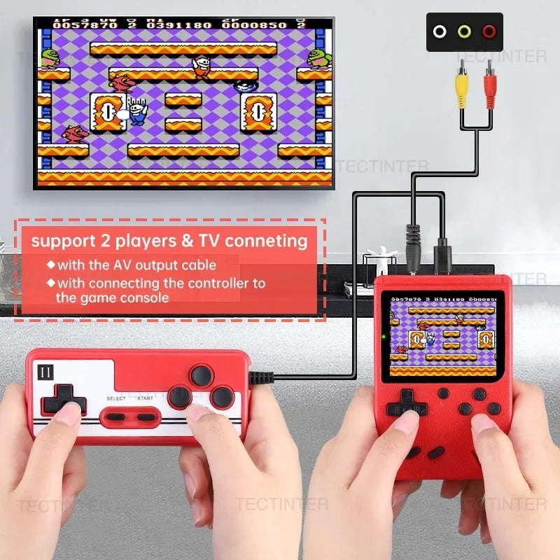 Tragbare Retro-Videospielkonsole – 8-Bit-Handheld mit 500 integrierten Spielen, ideal als Geschenk für Kinder