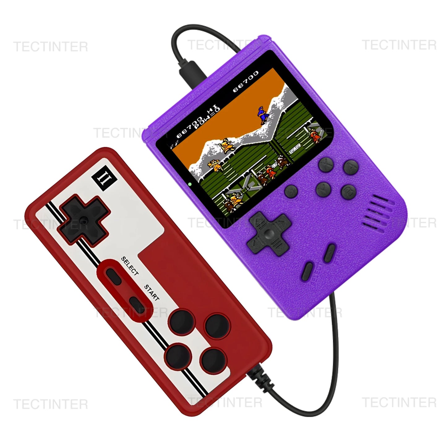 Tragbare Retro-Videospielkonsole – 8-Bit-Handheld mit 500 integrierten Spielen, ideal als Geschenk für Kinder