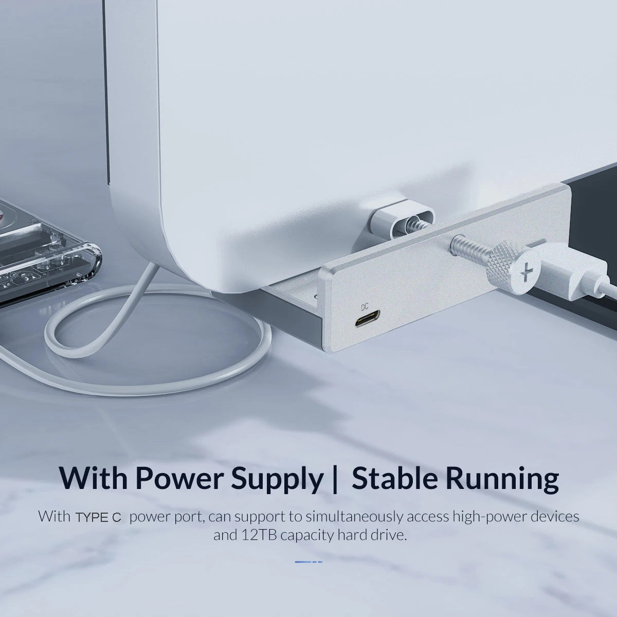 MZX Clip USB 3.0 Hub – Aluminium Docking Station, Multi-Hub Splitter Adapter, AC Extender für Desktop PC Zubehör