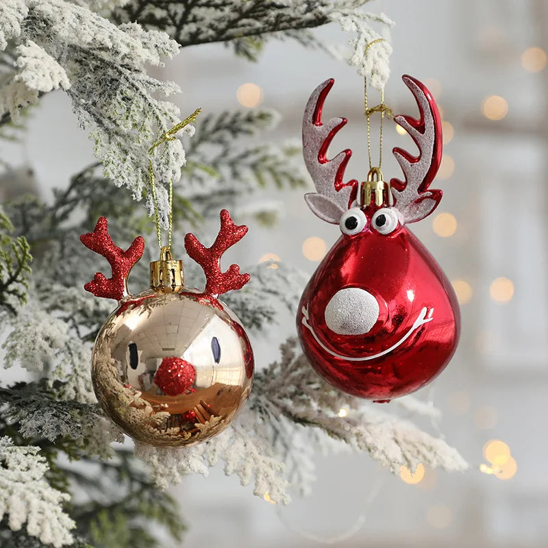 2 stücke Elch Weihnachts kugeln Ornamente Weihnachts baum hängen Kugel Anhänger Weihnachts schmuck für Zuhause Neujahr Party Navidad 2024