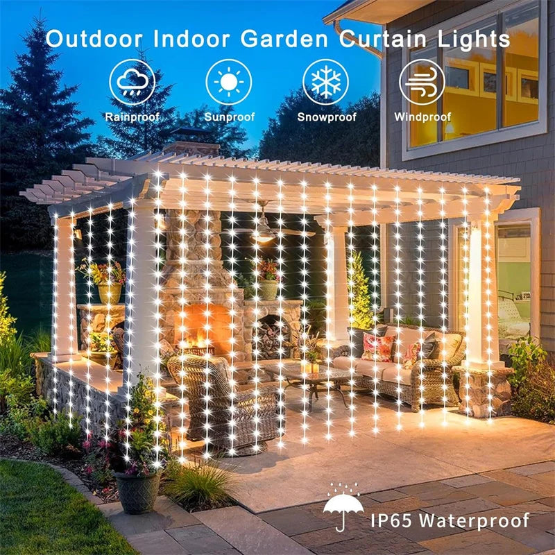 Solar LED Vorhang Licht Outdoor Girlande Solar Fee String Licht Kupferdraht Lampen für Garten Hof Hochzeits feier Urlaub Dekor