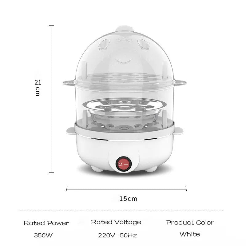 220V Multifunktionaler Eierkocher – Mini-Dampfer für Frühstück, Doppelschicht