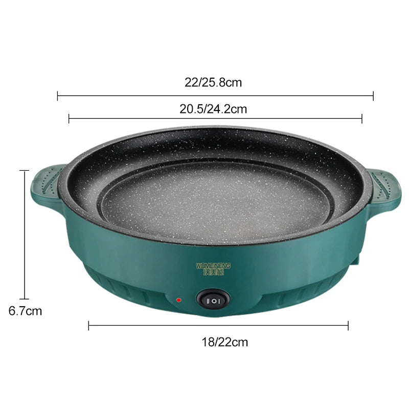 Electric Multi Cooker - 220V Household Pan for Grilling, Roasting, Steak, Fish, Omelette, Non-Stick Cooking Machine