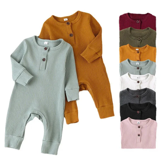 Herbst Baby-Overall für Neugeborene, Jungen und Mädchen, Langarm, Baumwolle