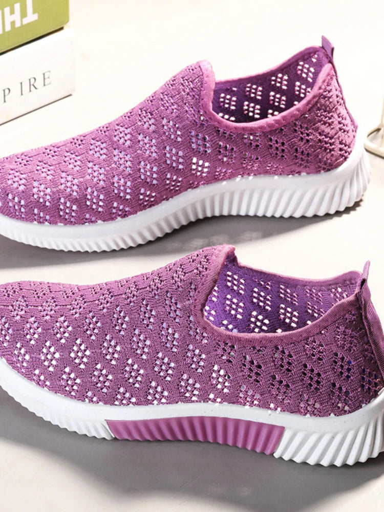 Mode-Mesh-Schuhe für Frauen – atmungsaktive Sportschuhe, weiche Sohle, Casual-Sneakers.