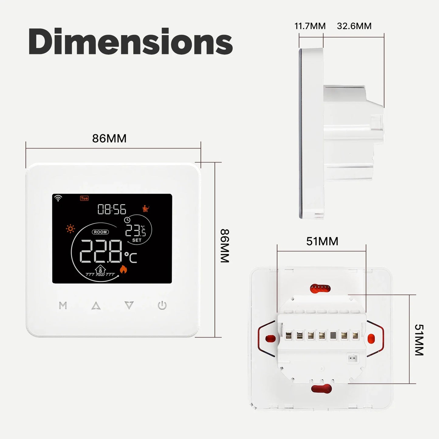 Tuya WiFi Thermostat – Raumtemperaturregler für Wasser- und elektrische Fußbodenheizung, Gaskessel, App-Steuerung, Kompatibel mit Alexa und Google Home