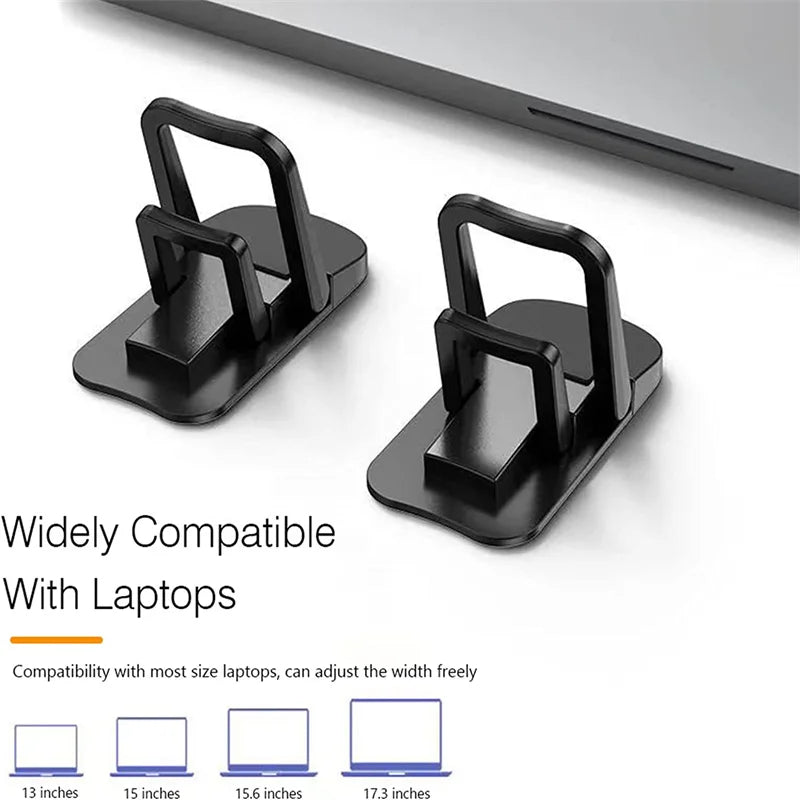 Adjustable Folding Laptop Stand - Mini Legs, Ultra-Thin, Portable Support for MacBook and Notebook, Cooling Bracket, Invisible Holder