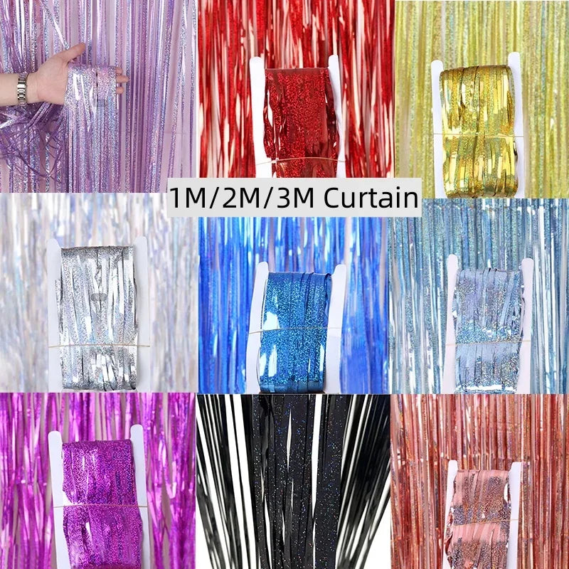 Gold and Pink Foil Fringe Curtain - Backdrop for Party, Photo Booth, Wedding, Promotion, Birthday, Christmas, Event