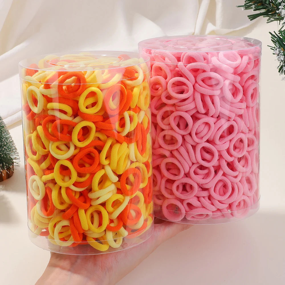 50/300pcs Kids Elastic Hair Bands - Candy Scrunchies, Rubber Bands for Girls, Hair Ties, Headbands, Baby Hair Accessories