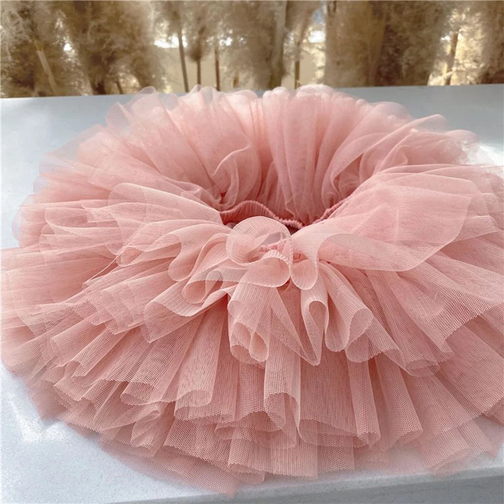 Little Girls Tutu Skirts Black Fluffy Tulle Princess Ball Gown Ballet Dance Kids Party 1-7 Years