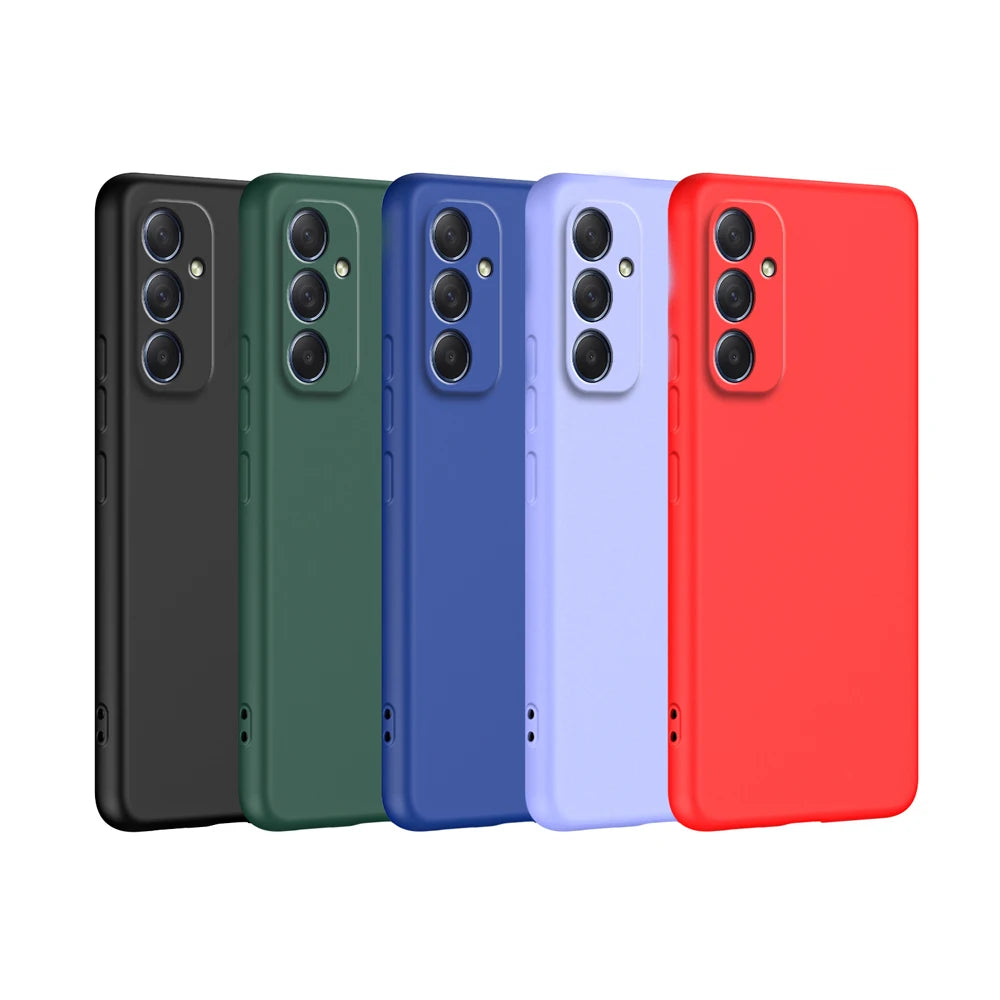 Original Silicone Phone Case for Samsung Galaxy A55/A35/A25/A15/A05/A05S/A04/A04S/A04E/A14/A24/A34/A54 5G – Solid and Protective